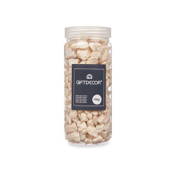 10 20 MM METALLIZED STONE JAR 700G CREAM COLOUR 