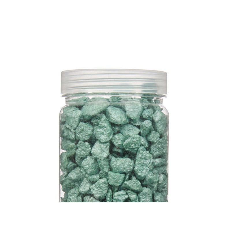 PEDRA DECORATIVA 10 20 MM METALIZADA 700G MENTA