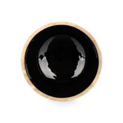 BOL 24 CM EN BOIS AVEC MANCHE NOIR
