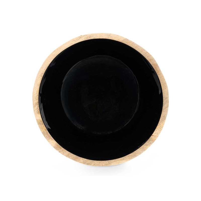 BOL 24 CM EN BOIS AVEC MANCHE NOIR