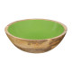 ASSIETTE CREUSE 20 CM EN BOIS AVEC MANCHE VERT