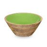 BOL 24 CM EN BOIS AVEC MANCHE VERT