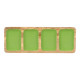 PLATEAU RECT 4 COMPARTIMENTES AVEC MANCHE VERT