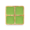 VASSOIO QUADRATO 4 SPAZI LEGNO MANICO VERDE