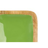 SQUARED TRAY WOOD HANDLE 4 SPACES GREEN