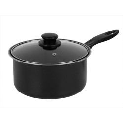 CONJUNTO PRETO 4PCS WOK FRIGIDEIRA PANELA TAMPA