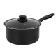 SET NERO 4PZ WOK PADELLA CASSERUOLA COPERCHIO