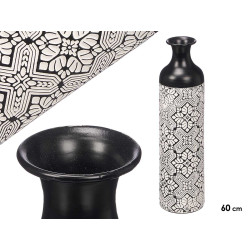 VASE GRAVÉ BLANC NOIR 60CM