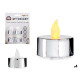 SET 4 VELAS LED MAS PILAS PLATA