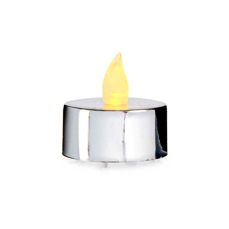 SET 4 VELAS LED MAS PILAS PLATA