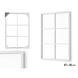 MIROIR RECTANGULAIRE 6 CARREAUX BLANC