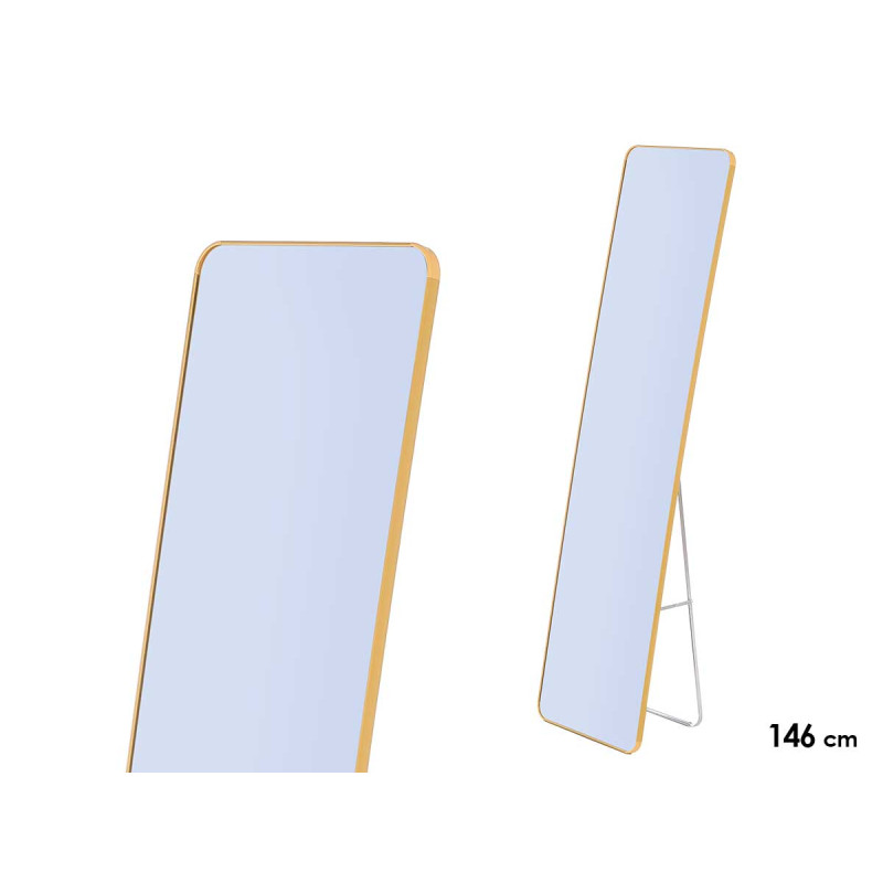 MIROIR RECTANGULAIRE AVEC PIED EN OR