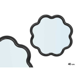 MIROIR FORME FLEUR NOIR 40X40CM