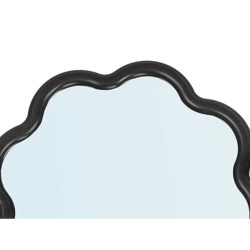 MIROIR FORME FLEUR NOIR 40X40CM