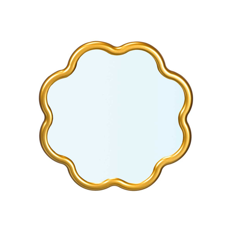 MIROIR FORME FLEUR OR 40X40CM