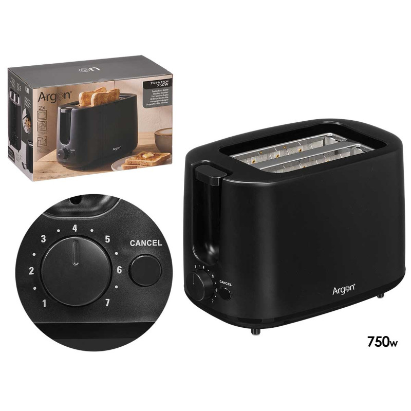 TOSTATORE DOPPIO NERO 750W