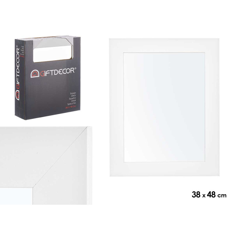 MIROIR 38X48 CADRE BLANC