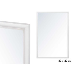 MIROIR MURAL CADRE EN BOIS 80 X 120 CM BLANC