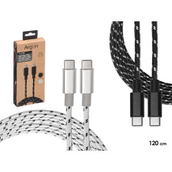 CABO USB C NYLON 1,2M SORT 2 COR