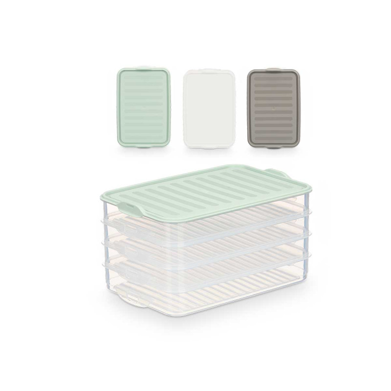 RECIPIENTE 4 NIVEIS COM TAMPA SORT 3 CORES