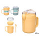 SET TAZA TAPA CUCHARA GRIS CREMA