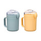 SET TAZA TAPA CUCHARA GRIS CREMA