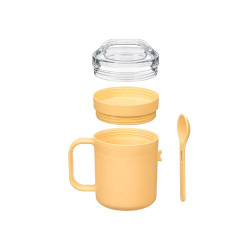 SET TAZZA COPERCHIO CUCCHIAIO GRIGIO CREMA