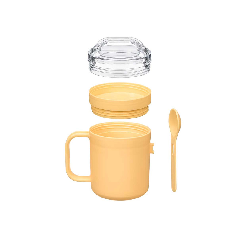 ENSEMBLE TASSE COUVERCLE CUILLÃˆRE GRIS CRÃˆME