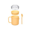 SET TAZZA COPERCHIO CUCCHIAIO GRIGIO CREMA