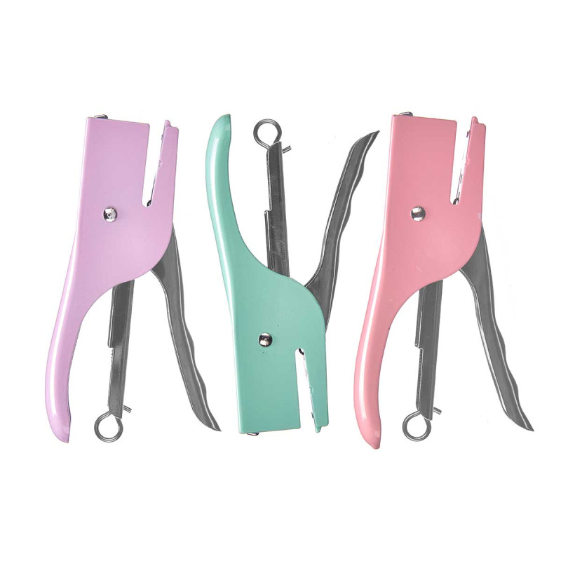 MANUAL STAPLER ASSORT 3 COLOURS