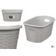 CESTO TESSUTO ELEGANCE GRIGIO CHIARO