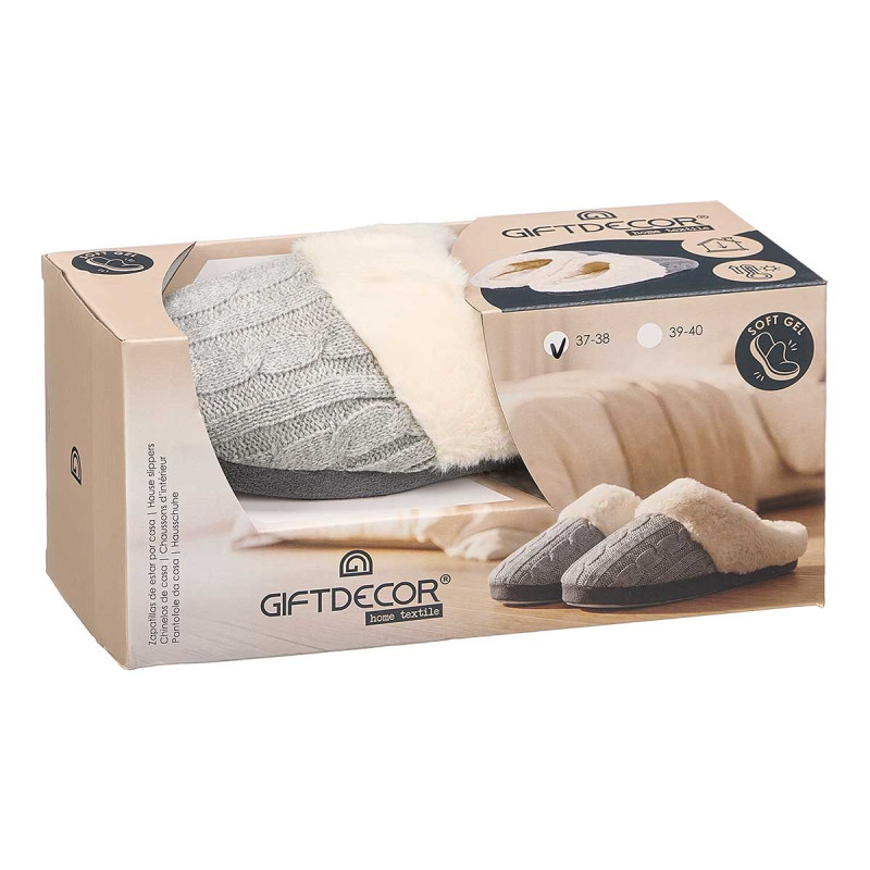 PANTUFAS CINZENTAS MULHER