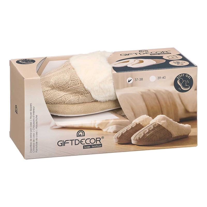 PANTOFOLE DA CASA DONNA BEIGE