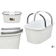 CLOTH BASKET WITH HANDLES ELEGANCE WHITE
