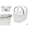 CLOTH BASKET WITH HANDLES ELEGANCE WHITE