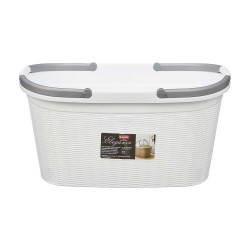 CESTO TECIDO ALÇAS ELEGANCE BRANCO