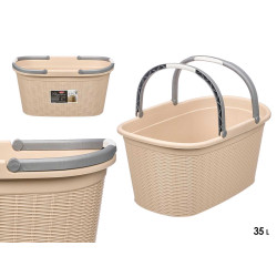 CESTO TECIDO ALÇAS ELEGANCE CREME