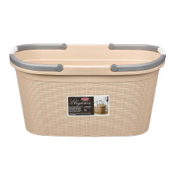CLOTH BASKET WITH HANDLES ELEGANCE CREAM