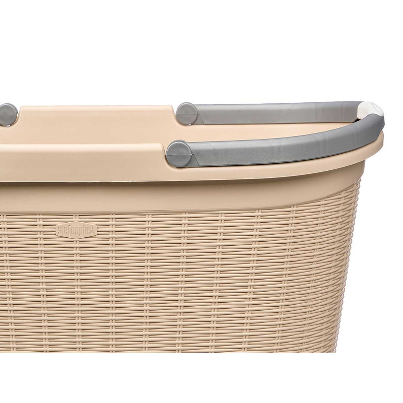 PANIER À LINGE AVEC POIGNÉES ÉLÉGANCE CRÈME