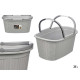 PANIER À LINGE AVEC POIGNÉES ÉLÉGANCE GRIS CLAIR