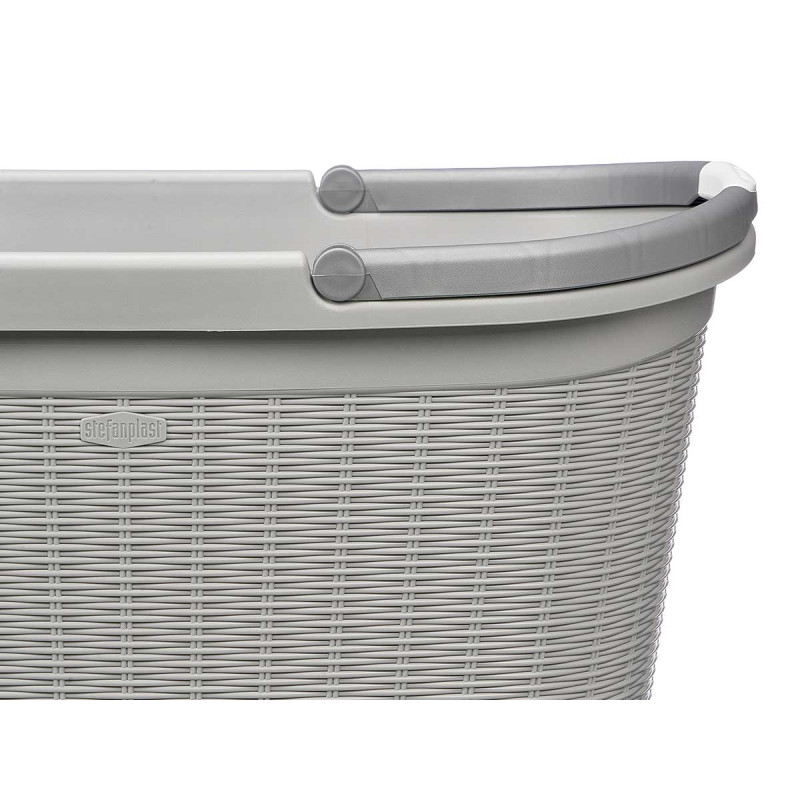 CESTO ROPA CON ASAS ELEGANCE GRIS CLARO