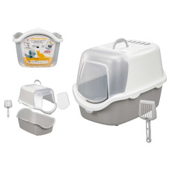 ARENERO PLASTICO CUBIERTO PALA Y FILTRO GRIS