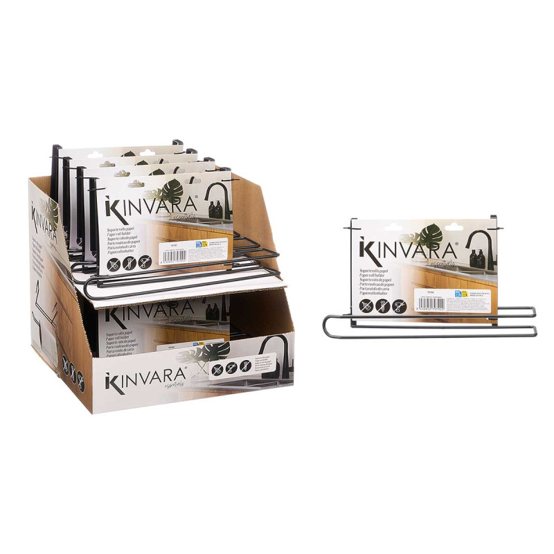 SUPPORTO NERO METALLO ROTOLO CUCINA