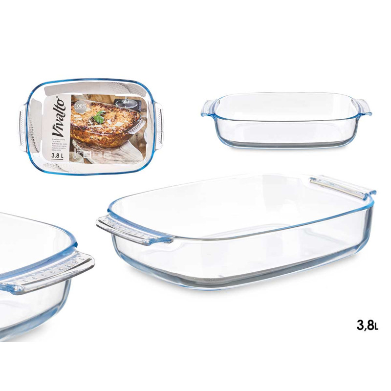 BANDEJA BOROSILICATO RECTANGULAR ASAS 3800ML