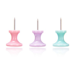 PUSHPINS 10 PCS LARGE ASSORT 3 COLOURS