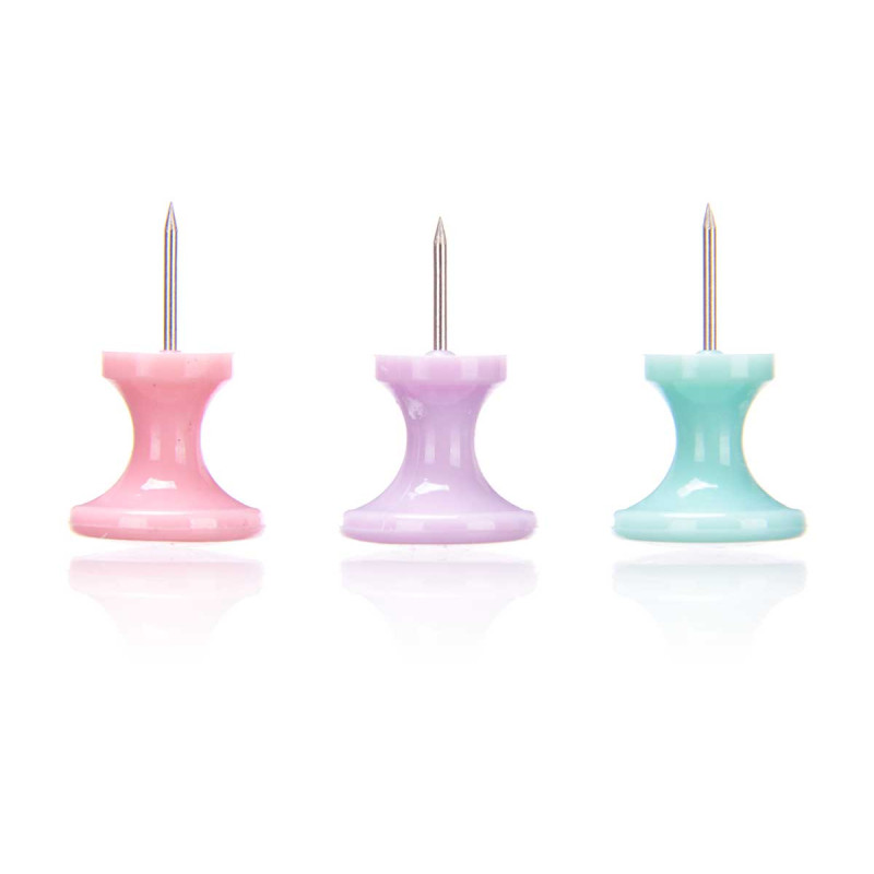 PUSHPINS 10 PCS LARGE ASSORT 3 COLOURS
