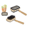 PET BRUSH DOUBLE SIDE WOODEN HANDLE