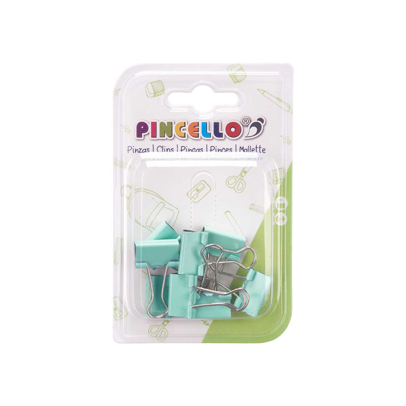 BINDER CLIPS 8 PCS ASSORT 3 COLOURS