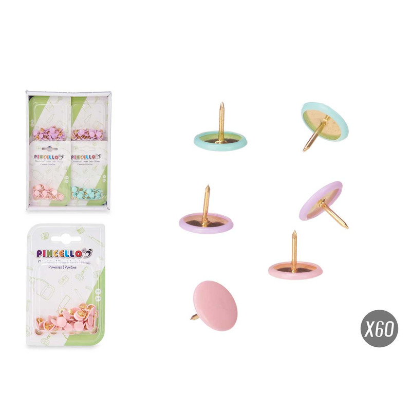 METAL PUSHPINS 60 PCS 