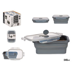 RECTANGULAR SILICONE LUNCHBOX 540ML ANTHRACITE